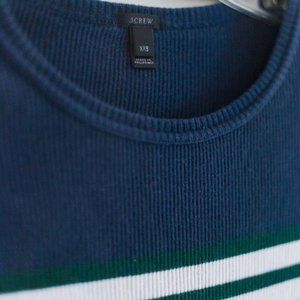Navy/Hunter Green/Ivory J. Crew Colorblock Sweater